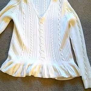 Chaps cream cable-knit sweater